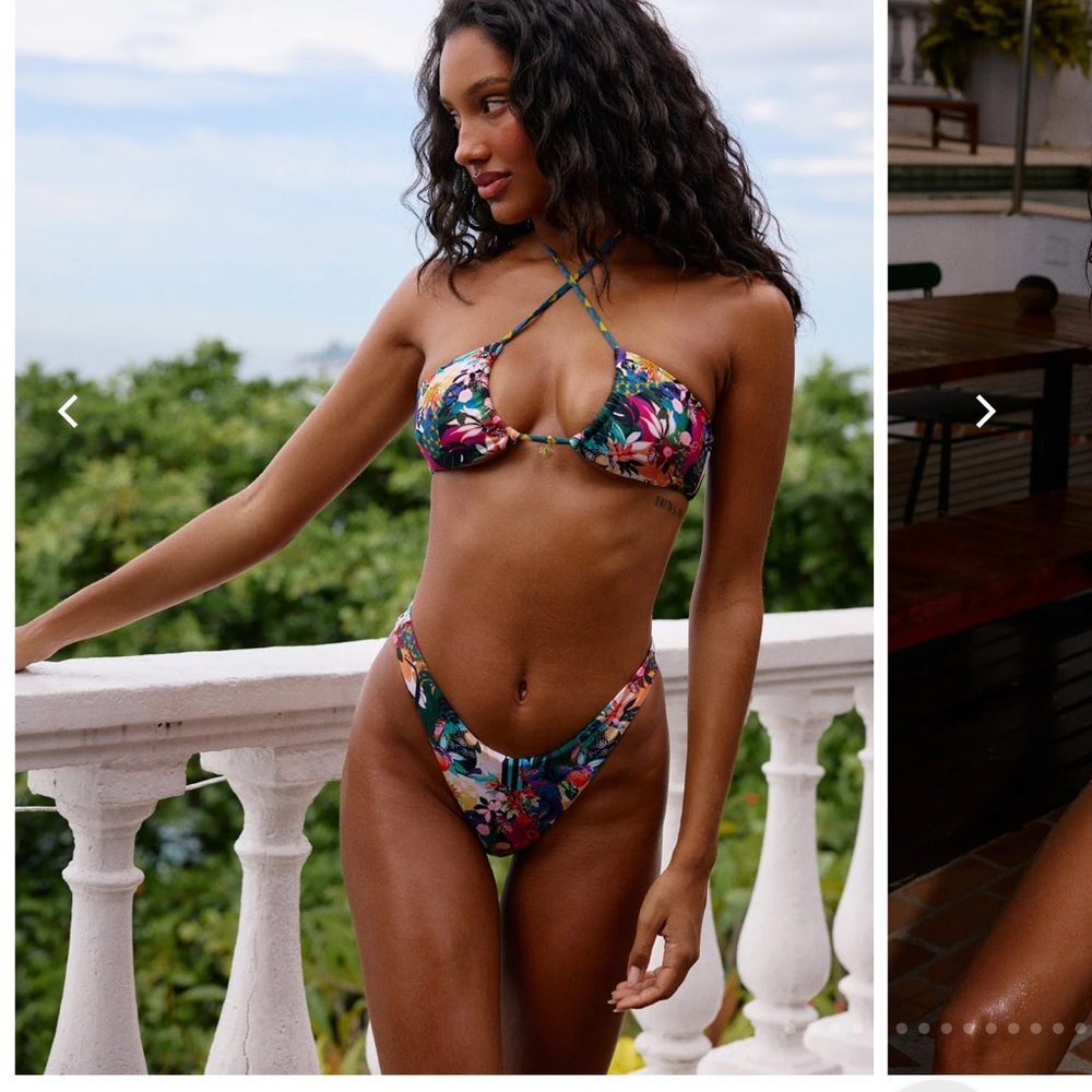 Bydee Tropicalia Bikini Set with Triangle Top and Strinf Bottoms